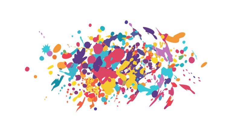 Abstract Swirling Paint Splatter Explosion Vector Background, vector design Generative AI