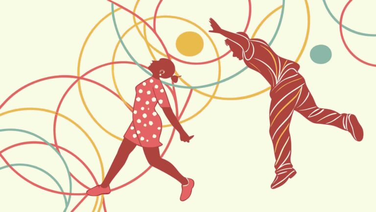 Two Runners in Abstract Intertwined Lines Vector Art, vector design Generative AI