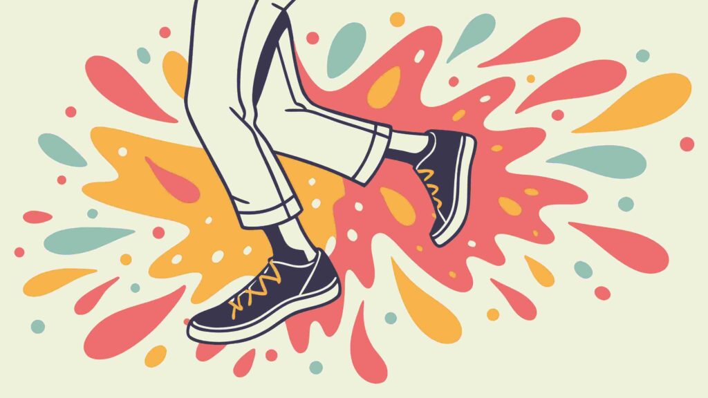 Dynamic Sports Shoes with Colorful Paint Splatters Vector, vector design Generative AI