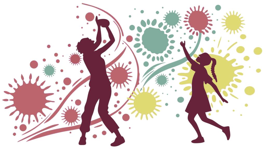 Dynamic Duo with Abstract Bursting Elements Vector Art, vector design Generative AI