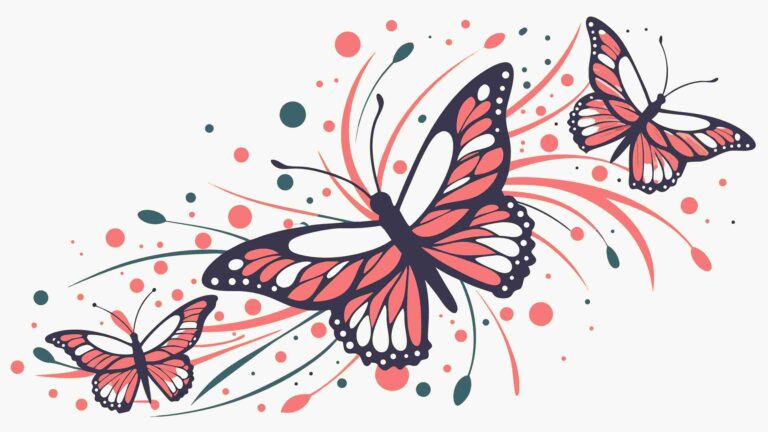 Elegant Butterflies with Floral Swirls Vector Illustration, vector design Generative AI