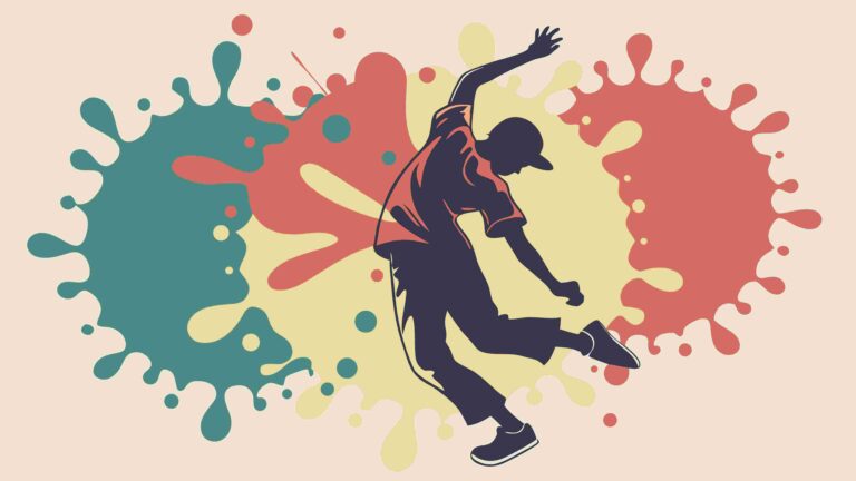 Dynamic Dancer in Abstract Paint Splatter Vector Art, vector design Generative AI
