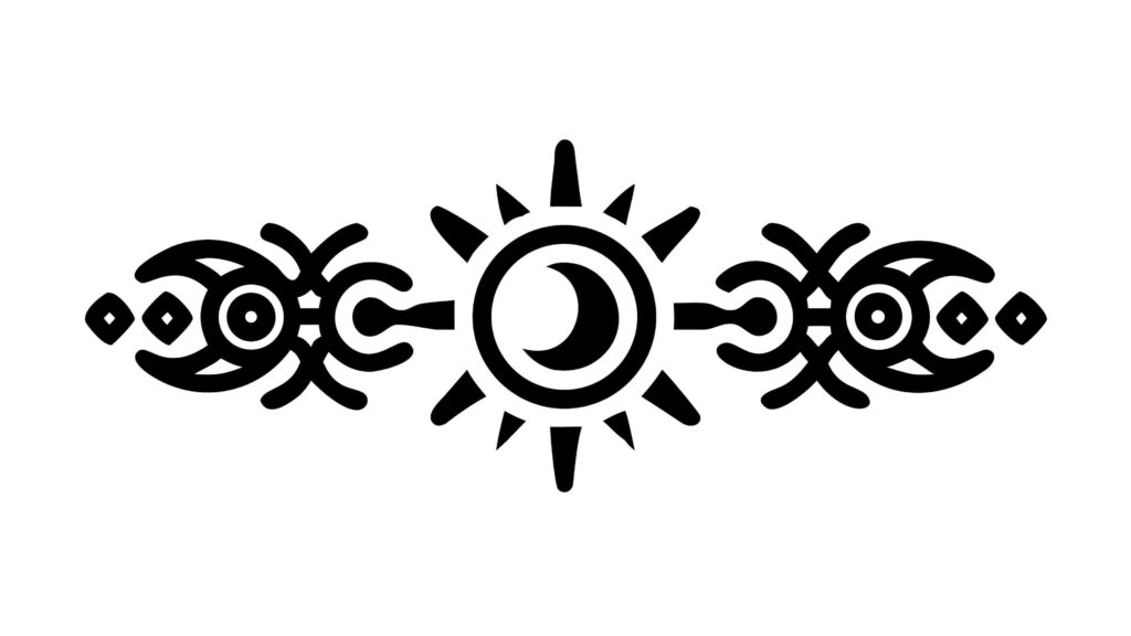 Ornate Sun Symbol with Geometric Accents Vector Design, vector design Generative AI