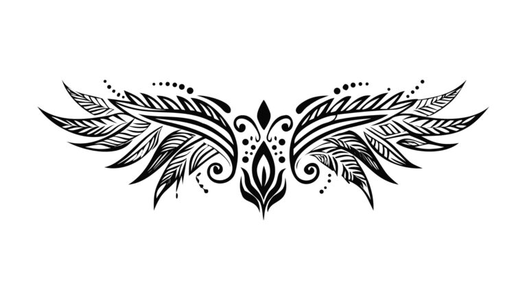 Stylized Wing Motif with Floral Patterns Vector Design, vector design Generative AI