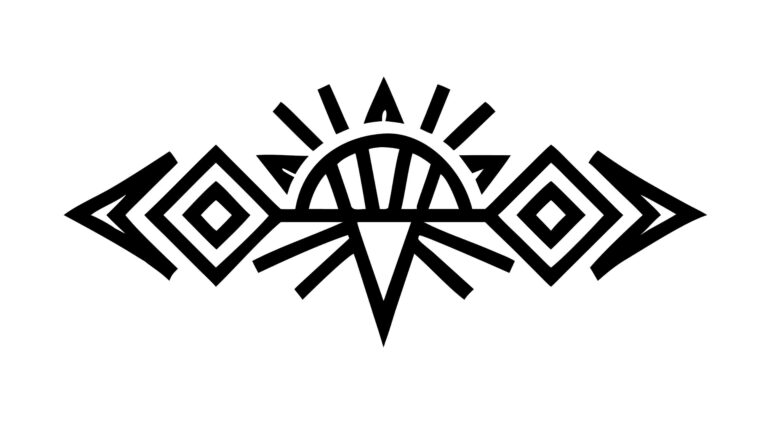 Tribal Sun Symbol Geometric Pattern Vector Design, vector design Generative AI
