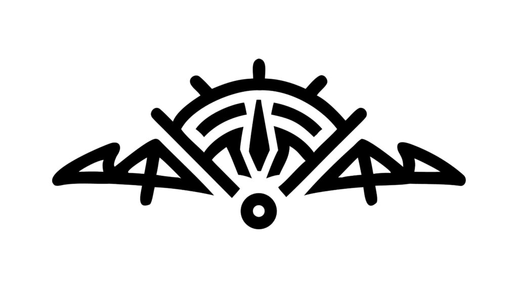 Stylized Abstract Ship's Wheel Tribal Motif Vector, vector design Generative AI