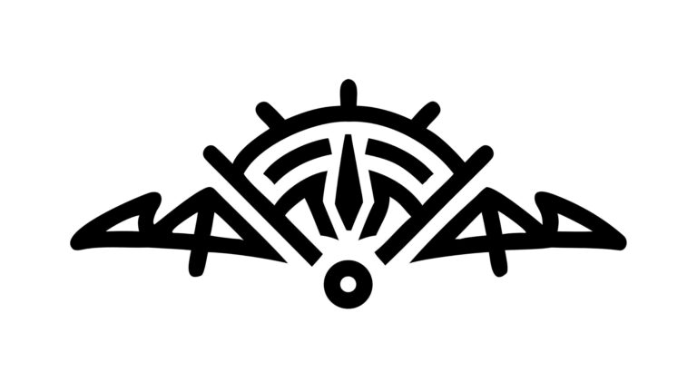 Stylized Abstract Ship's Wheel Tribal Motif Vector, vector design Generative AI