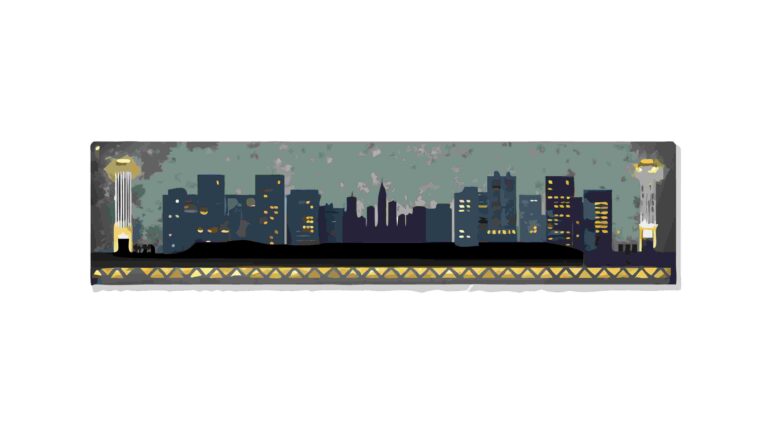 Modern Urban Skyline Silhouette in Grey Tones, vector design Generative AI