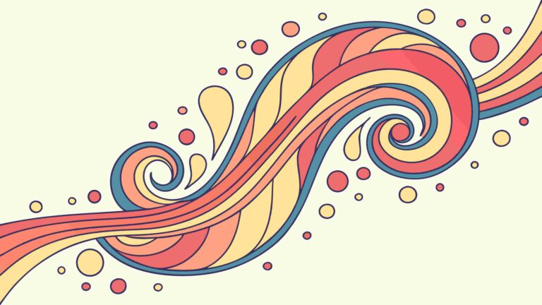Vibrant Abstract Swirling Rainbow Waves Pattern Vector, vector design Generative AI