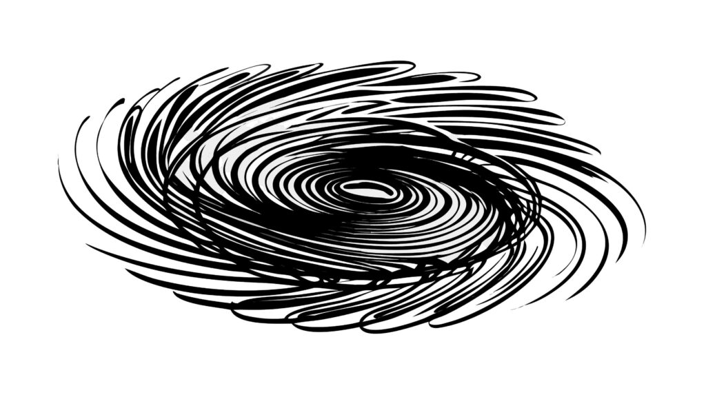 Chaotic Black and White Spiral Abstract Vector Design, vector design Generative AI