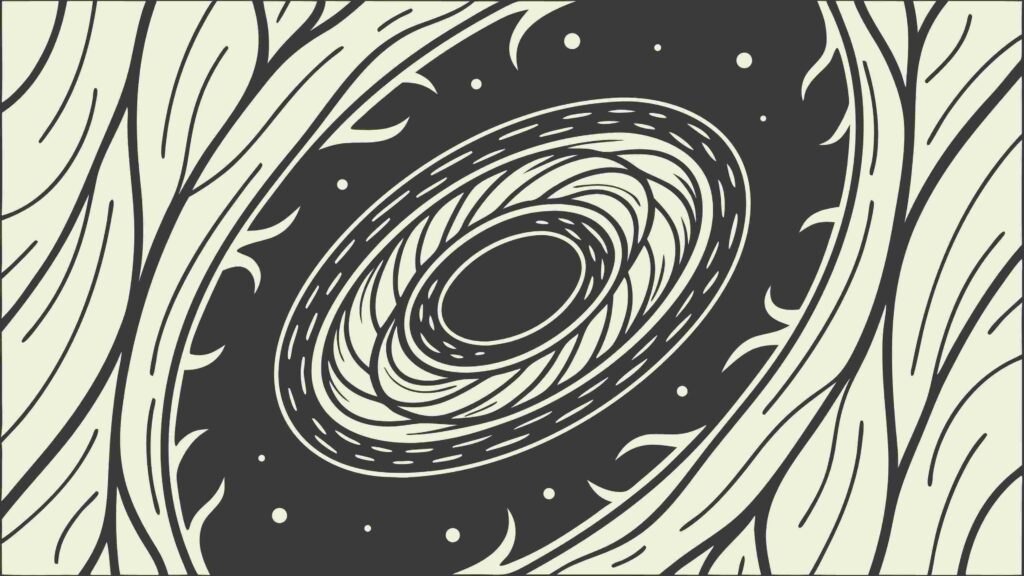 Abstract Black Hole Vortex Cosmic Vector Art, vector design Generative AI