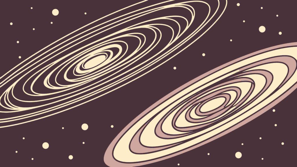 Abstract Swirling Cosmic Planets and Orbits Vector Art, vector design Generative AI