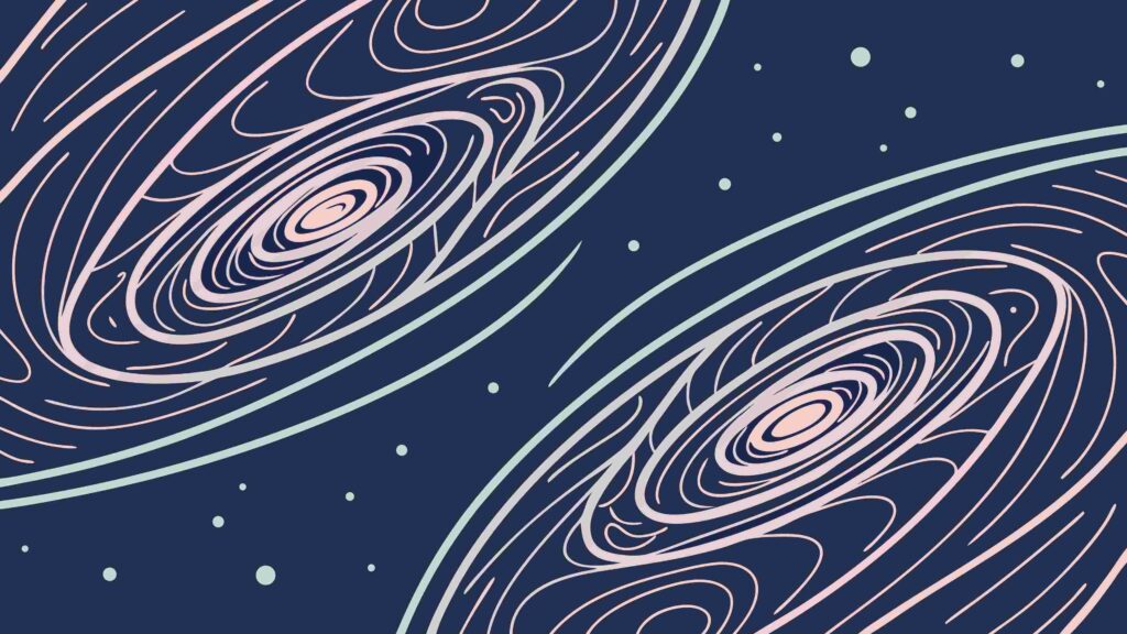 Abstract Flowing Cosmic Swirls Space Background, vector design Generative AI