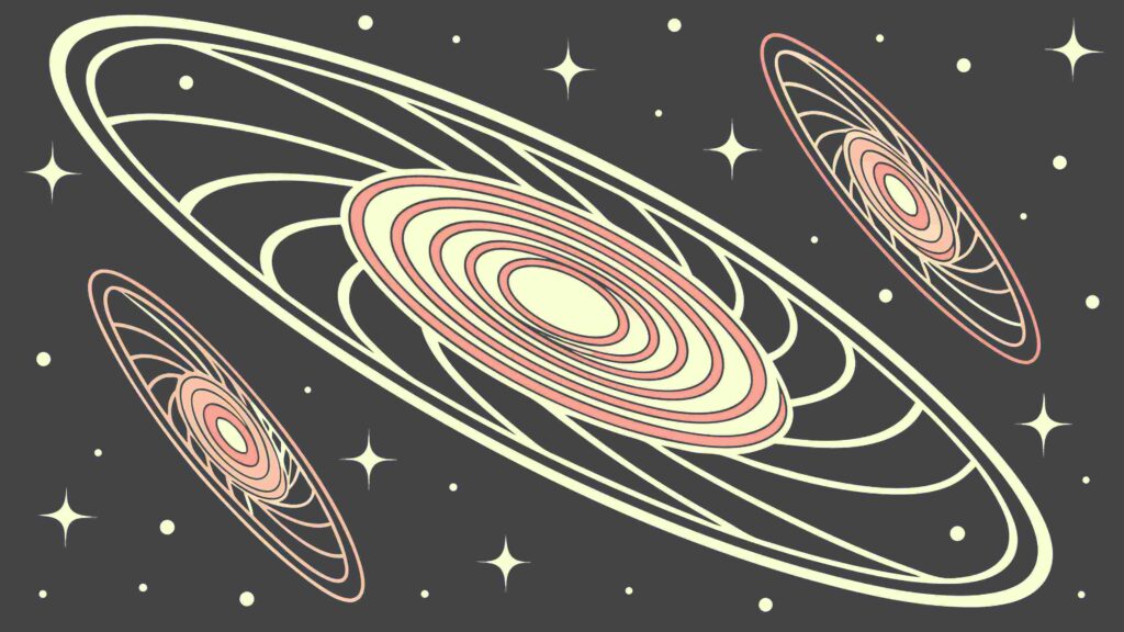 Spiral Galaxy with Distant Stars Abstract Space, vector design Generative AI