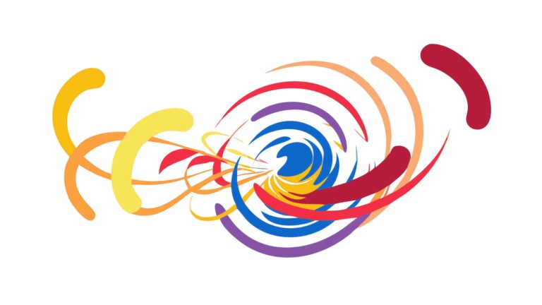 Abstract Swirling Ribbon Colorful Dynamic Motif, vector design Generative AI