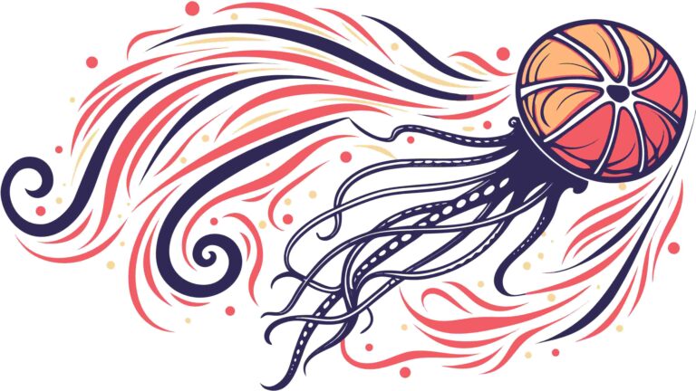 Energetic Jellyfish Tentacles Abstract Ocean Art, vector design Generative AI