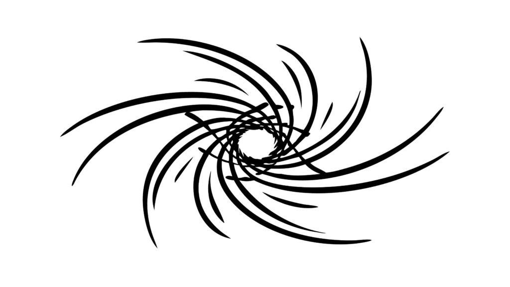 Abstract Spiral Swirl Black and White Graphic, vector design Generative AI
