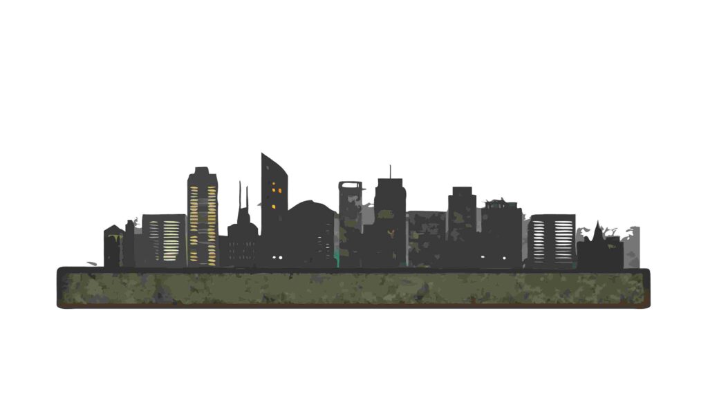 Clean Modern City Skyline Silhouette for Minimalist Design, vector design Generative AI