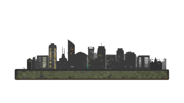 Clean Modern City Skyline Silhouette for Minimalist Design, vector design Generative AI