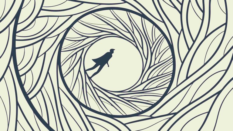 Abstract Radial Spiral with Hidden Bird Design, vector design Generative AI