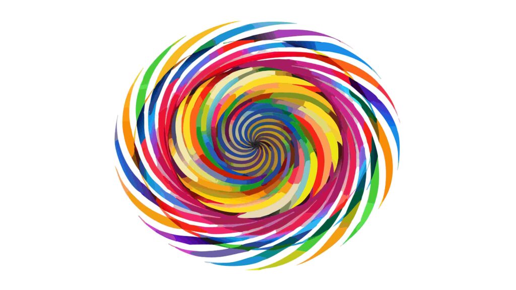 Rainbow Swirl Vibrant Abstract Dynamic Art, vector design Generative AI
