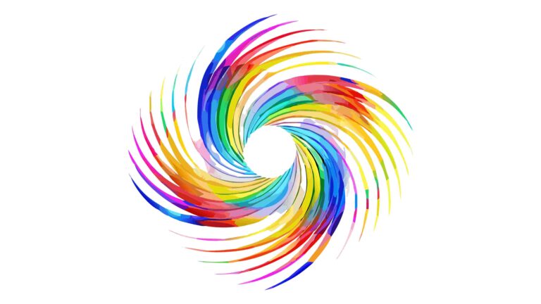 Colorful Abstract Radial Swirl Optical Illusion, vector design Generative AI