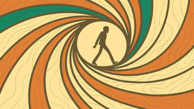 Person Walking on Abstract Swirling Path Motivation, vector design Generative AI