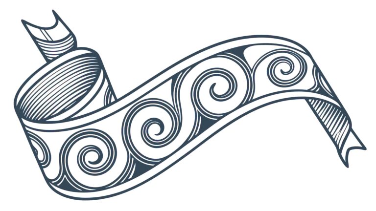 Ornate Swirling Ribbon Decorative Banner Element, vector design Generative AI
