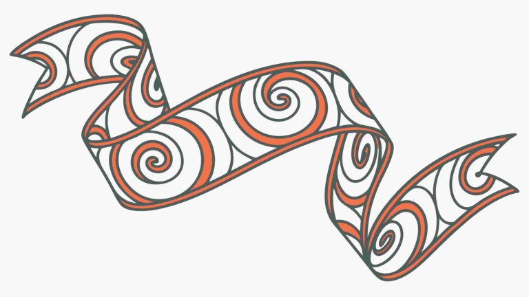 Detailed Swirling Ribbon Decorative Banner Design, vector design Generative AI