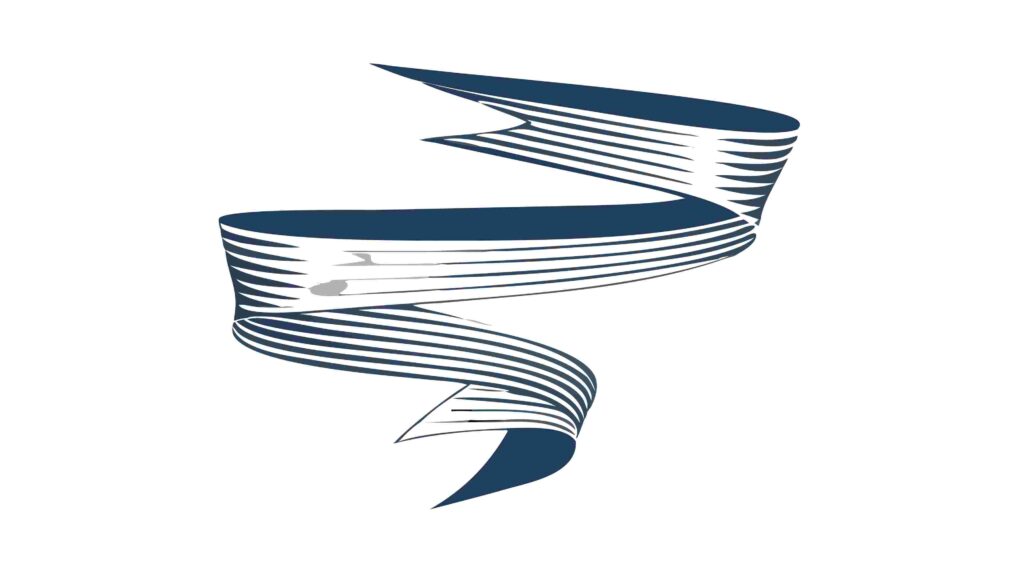 Elegant Swirling Ribbon Monochrome Banner Element, vector design Generative AI