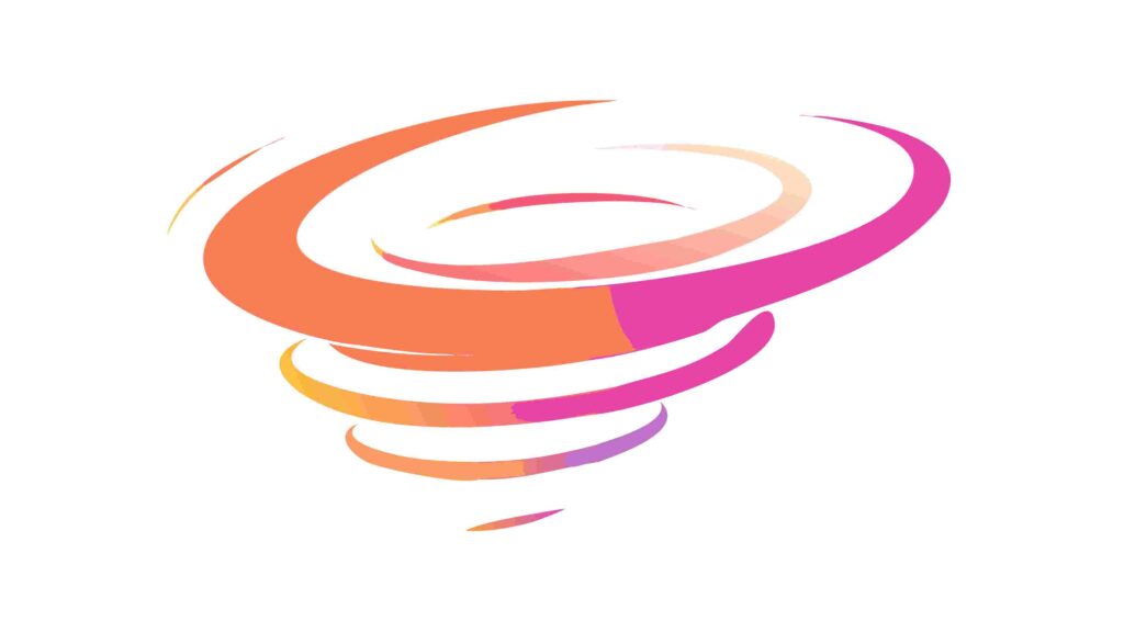 Dynamic Pink and Orange Swirl Abstract Logo, vector design Generative AI