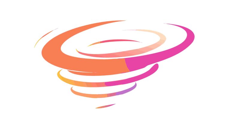 Dynamic Pink and Orange Swirl Abstract Logo, vector design Generative AI