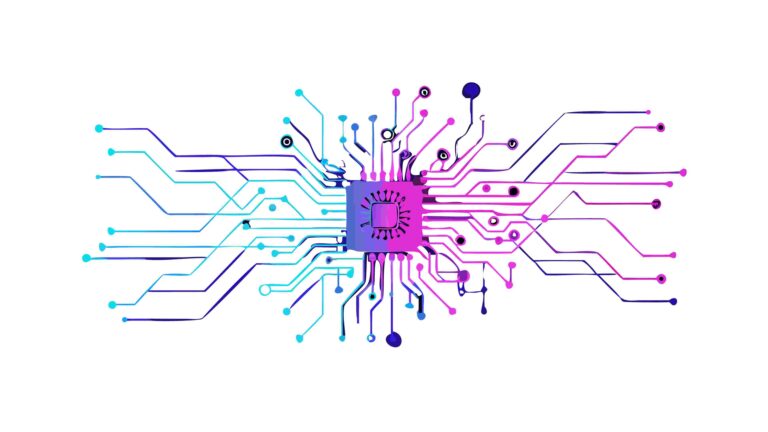 Artificial Intelligence Brain Chip Technology Concept, vector design Generative AI