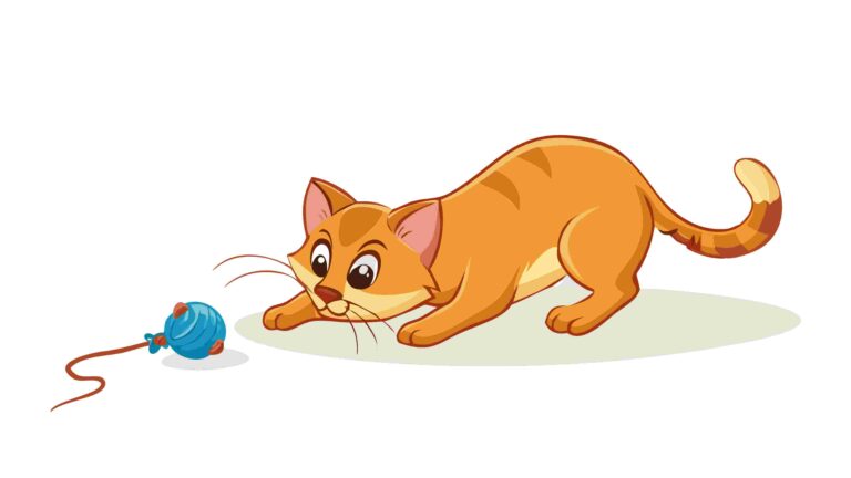 Playful Cat Playing with Yarn Ball Cute Animal, vector design Generative AI