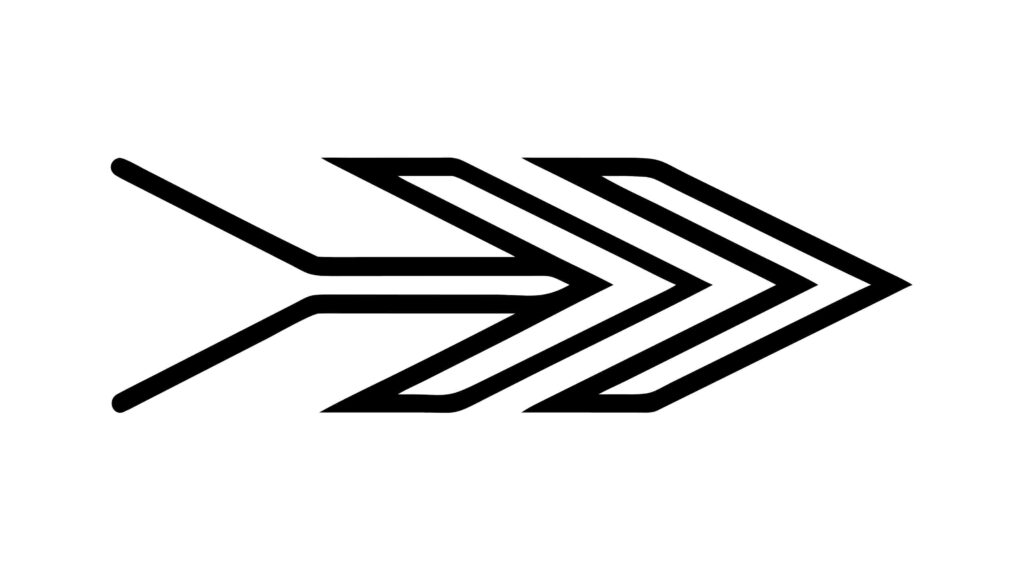 Stylized Forward Arrow Dynamic Movement Icon, vector design Generative AI