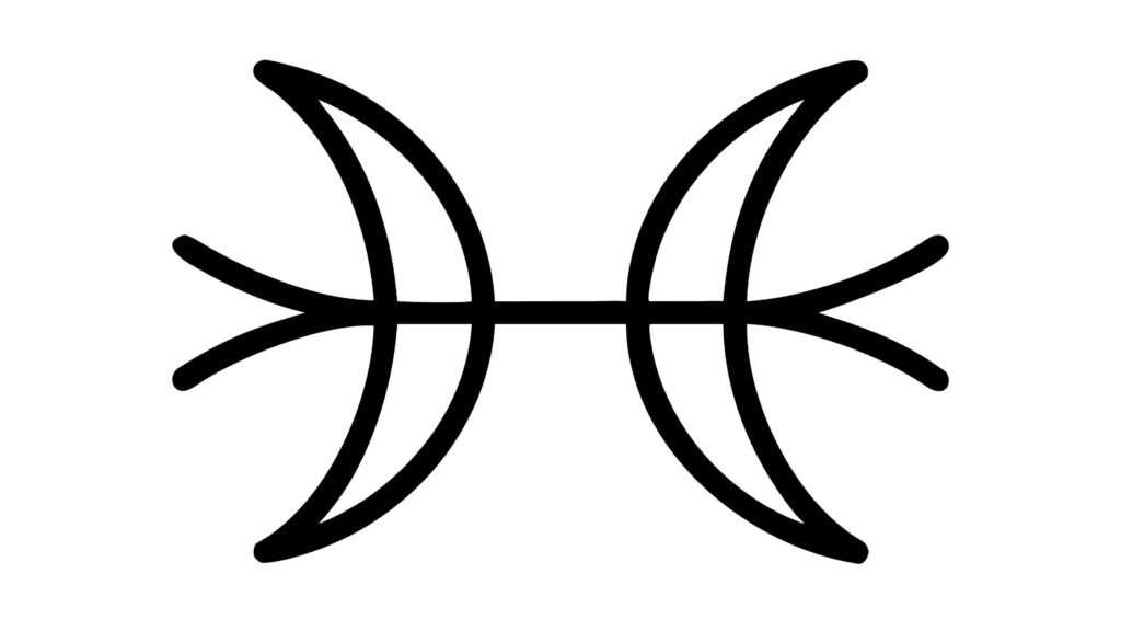 Pisces Zodiac Sign Symbol Horoscope Astrological, vector design Generative AI