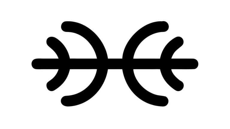 Pisces Zodiac Symbol Abstract Design Element, vector design Generative AI