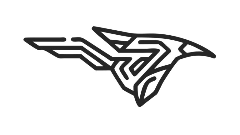 Stylized Abstract Bird Head Tattoo Design Element, vector design Generative AI