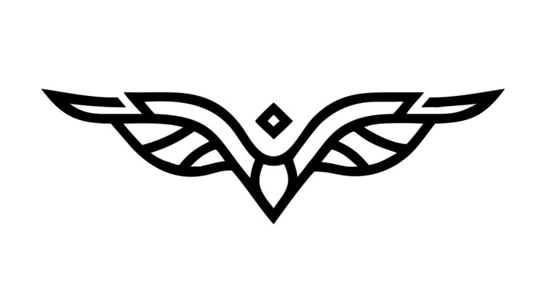 Stylized Abstract Bird or Wing Geometric Motif, vector design Generative AI