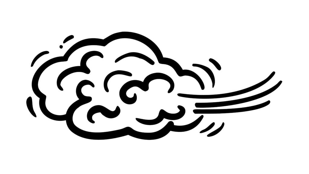 Cartoon Style Wind Cloud Weather Element, vector design Generative AI