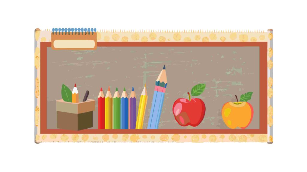 Study Desk Corner with Blackboard, Books, and School Essentials, vector design Generative AI