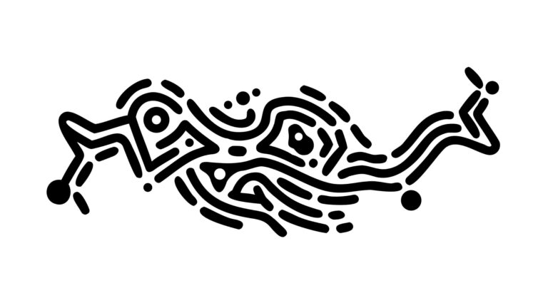 Abstract Stylized Snail Shell Organic Line Art, vector design Generative AI