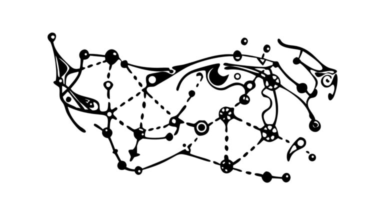 Cetus Constellation Simple Star Chart Design, vector design Generative AI