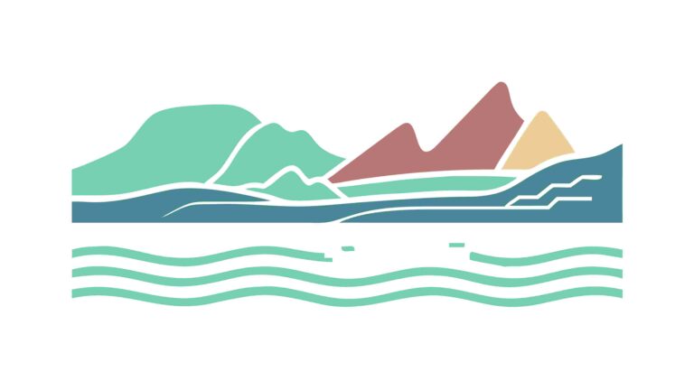 Serene Mountain Landscape Layers Minimalist Art, vector design Generative AI