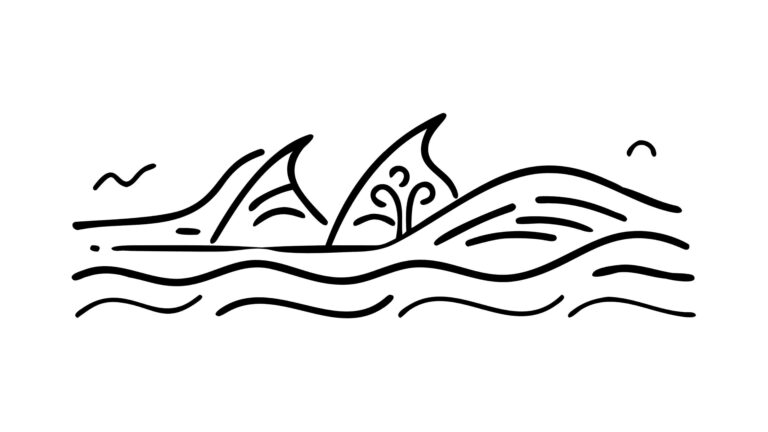 Abstract Ocean Waves & Beach Line Art Design, vector design Generative AI