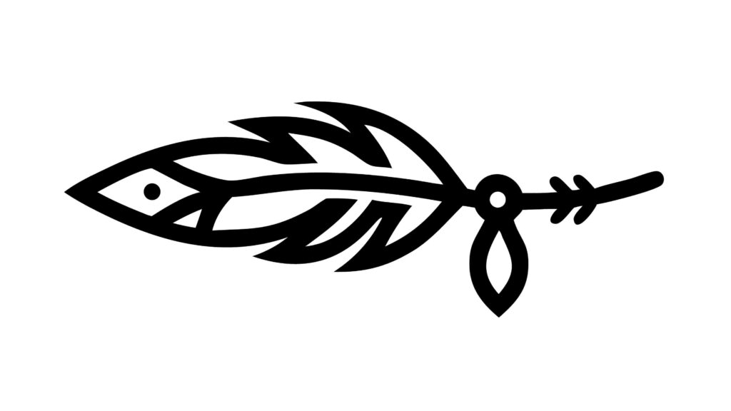 Stylized Abstract Feather Pen Line Art Icon, vector design Generative AI