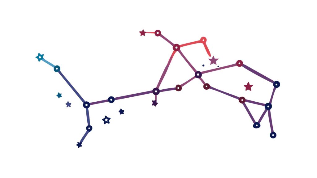 Vibrant Constellation Star Map Celestial Art, vector design Generative AI