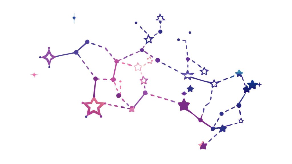 Colorful Abstract Constellation Star Map Art, vector design Generative AI