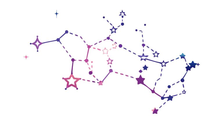 Colorful Abstract Constellation Star Map Art, vector design Generative AI