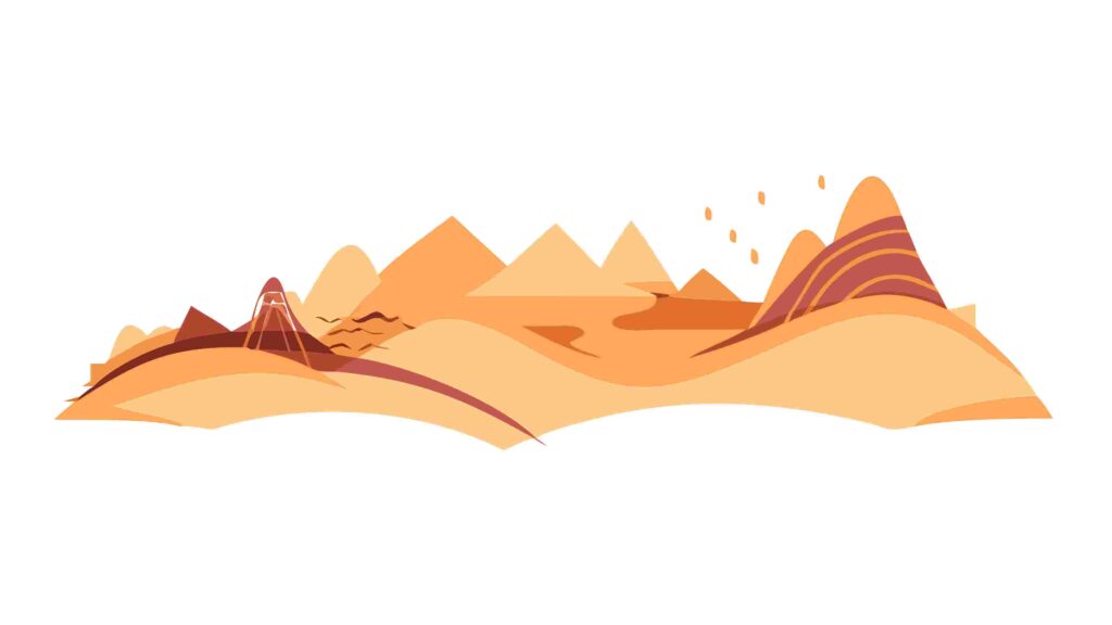 Arid Desert Landscape Rolling Dunes Vector Illustration, vector design Generative AI